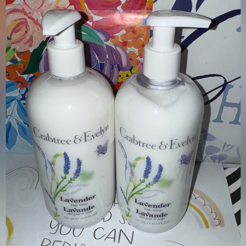 NEW Set Of 2 Crabtree & Evelyn LAVENDER Body Lotion 16.9 Oz Each